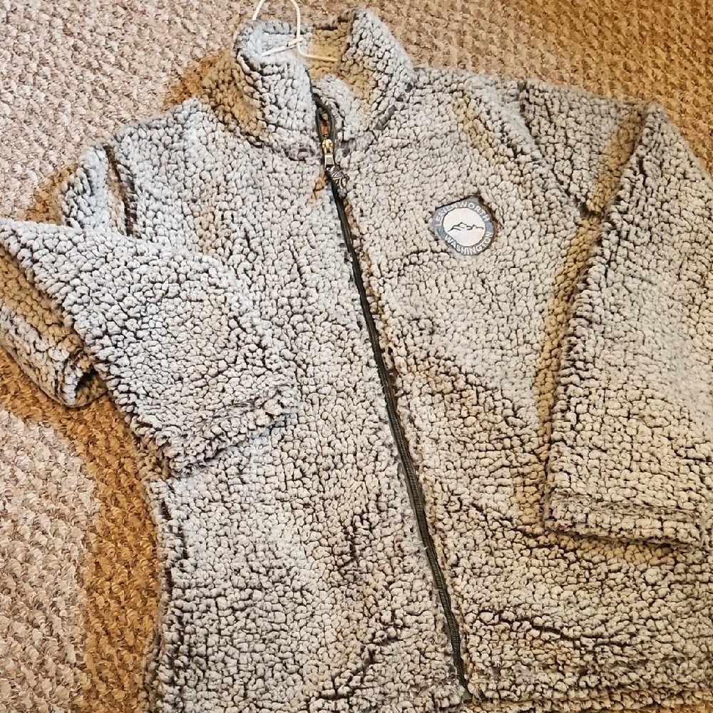 Gray Sherpa Fleece Jacket